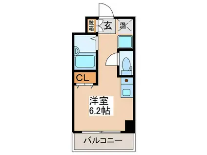 エルミタージュ難波南V(ワンルーム/9階)の間取り写真