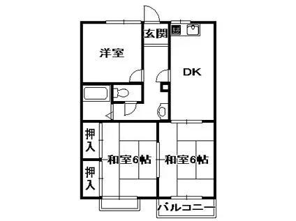 フレグランス六甲北A・B(3DK/1階)の間取り写真
