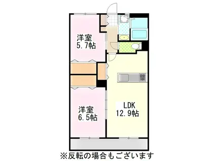 シーショア槙島(2LDK/2階)の間取り写真