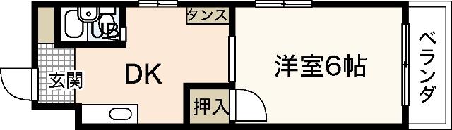 房尾本店横川ビル(1DK/5階)の間取り写真