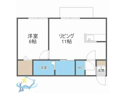 CANTABILE24(1LDK/2階)の間取り写真