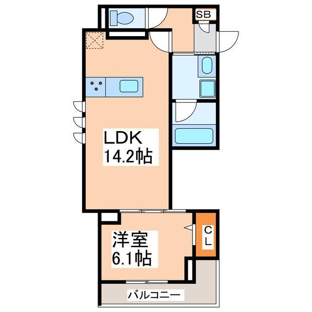 CREST COURT(1LDK/3階)の間取り写真