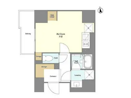 プライマル日本橋馬喰町(ワンルーム/11階)の間取り写真