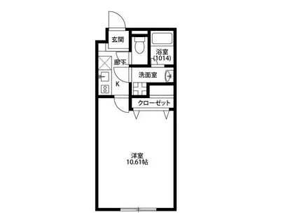 アムール柳川(1K/2階)の間取り写真