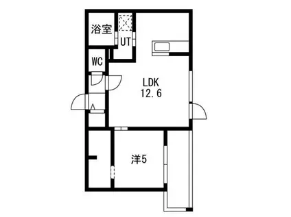 LUMIERE KOTONI(1LDK/4階)の間取り写真
