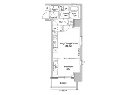ブリリアンクラス高円寺(1LDK/9階)の間取り写真