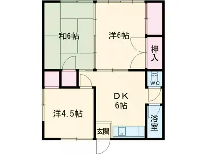 入地グリーンハウス(3DK/2階)の間取り写真