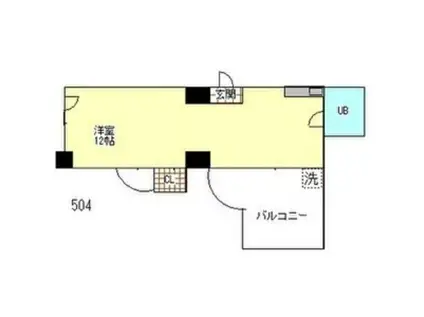 ブラウンハイツ(ワンルーム/5階)の間取り写真