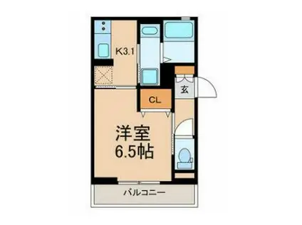 ブルーム(1K/2階)の間取り写真