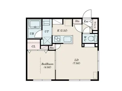 SOLIS(1LDK/2階)の間取り写真