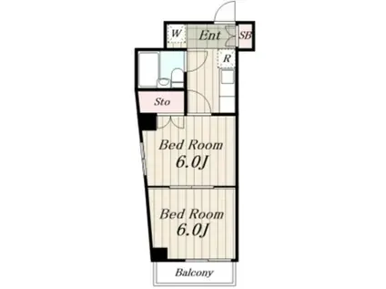 幸町マンション(1DK/1階)の間取り写真
