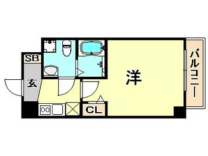 シャルマンパレ神戸花隈(1K/7階)の間取り写真