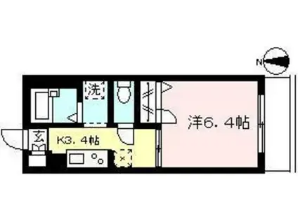 ビエナアート1(1K/2階)の間取り写真