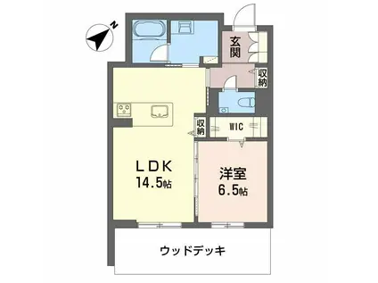 アンビエラ八事(1LDK/1階)の間取り写真