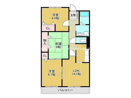 メゾンエスポワール(3LDK/3階)の間取り写真
