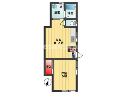 マツモトハイツ(1DK/1階)の間取り写真