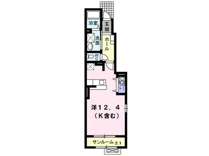 ボスコ・パラッツォ(ワンルーム/1階)の間取り写真