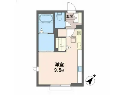 シャーメゾン川内A(ワンルーム/1階)の間取り写真