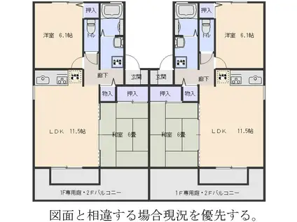 パークハイムC棟(2LDK/2階)の間取り写真