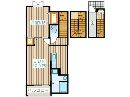 コーポサンライズI(1LDK/3階)の間取り写真