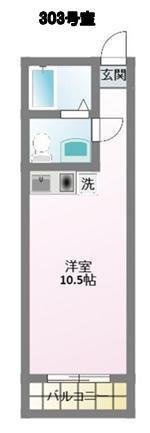グランアベニュー相模大野(ワンルーム/3階)の間取り写真