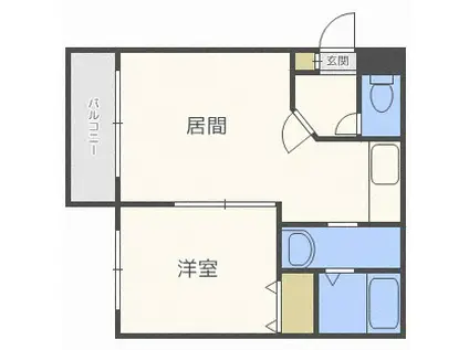 HILL SIDE TERRACE 福住(1LDK/4階)の間取り写真