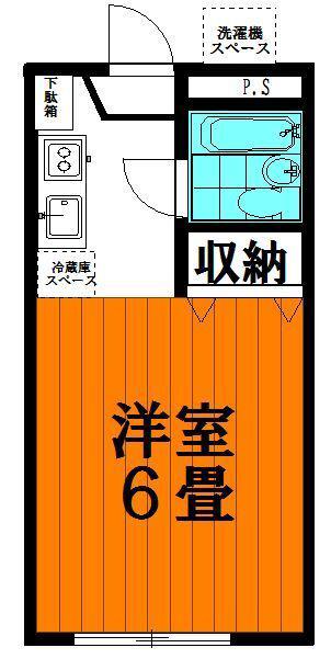 パークサイドハイツ(1K/2階)の間取り写真