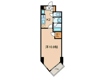 ビイルーム自由ヶ丘(1K/2階)の間取り写真