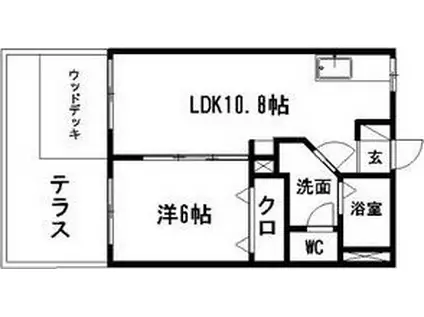 メイクリマールA(1LDK/1階)の間取り写真