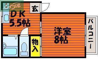 シティーハイツ(1DK/1階)の間取り写真