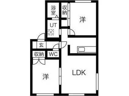 ウィステリア17(2LDK/2階)の間取り写真