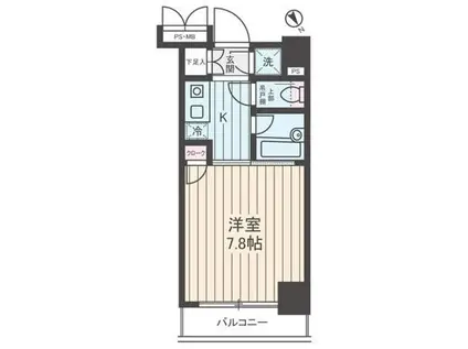 ヴェルステージ関内(1K/9階)の間取り写真