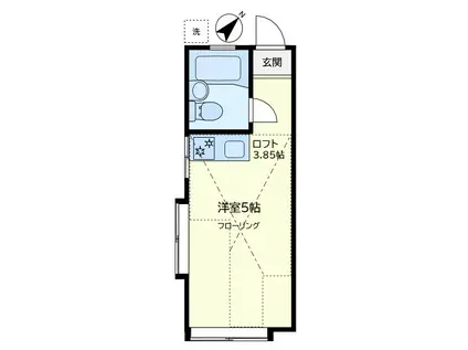 ハウスプラム(ワンルーム/2階)の間取り写真