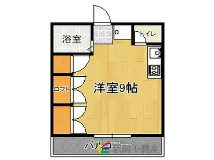 ウッドラフ(ワンルーム/1階)の間取り写真