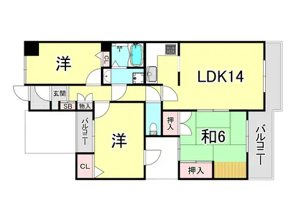 ホーユウパレス神戸塩屋(3LDK/1階)の間取り写真