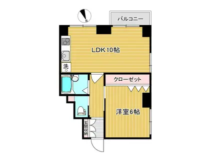 シティハイムコスモ(1LDK/4階)の間取り写真