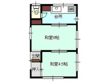 ローヤルII(2K/2階)の間取り写真