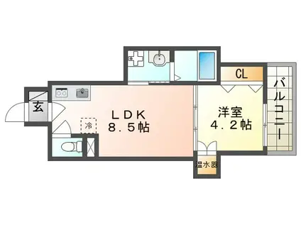 AND FELIZ(1LDK/3階)の間取り写真