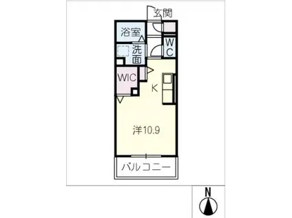 エヴォルツィオーネGURARA(ワンルーム/3階)の間取り写真