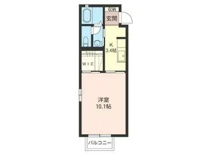 ラフィーネ A棟(1K/2階)の間取り写真