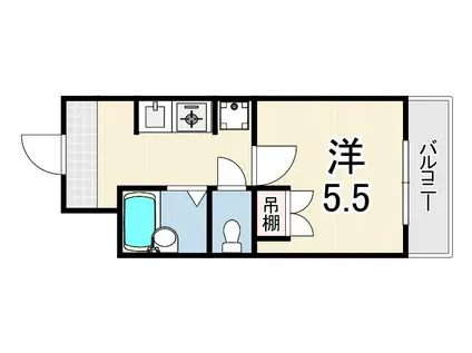 クリスタルカーサⅡ(1K/2階)の間取り写真