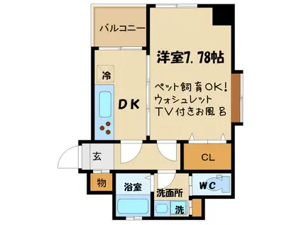 オープンセサミ(1DK/7階)の間取り写真