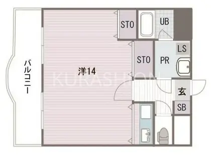 アーバンビラ大名(ワンルーム/4階)の間取り写真