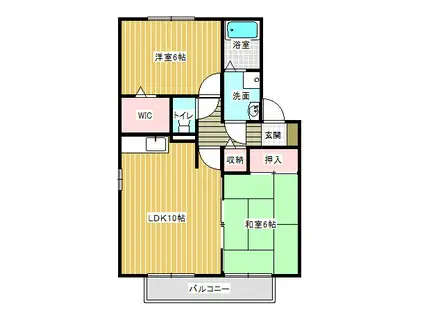 グリュック城ヶ崎 II(2DK/1階)の間取り写真