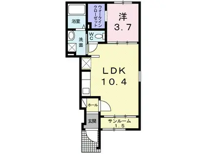 エクセレントロジェB(1LDK/1階)の間取り写真