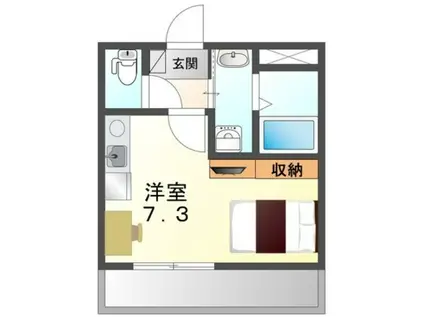 リバパレス靭公園(ワンルーム/5階)の間取り写真