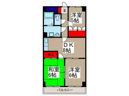 BLOOMING PARK(3DK/2階)の間取り写真