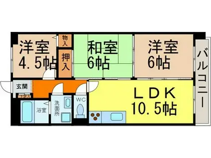 ベルフォール瑞穂(3LDK/3階)の間取り写真