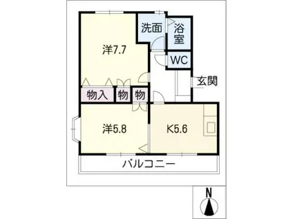 エメラルド・ノービレIII(2K/2階)の間取り写真