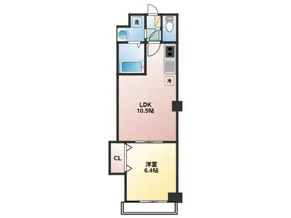 リトルズ幕張町(1LDK/1階)の間取り写真